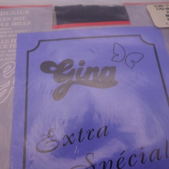 Gina Extra Special 15 DENIER QUEEN SIZE 175-200 lbs. SUPER SHEER Black - Picture 4 of 16